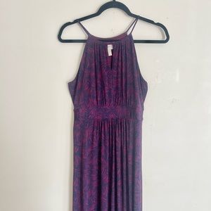 LOFT floral halter maxi dress